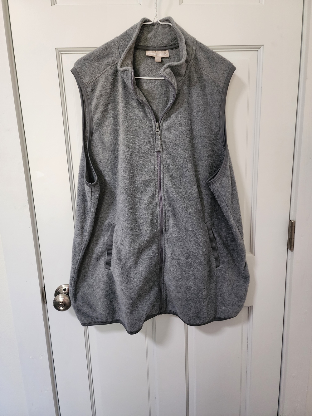 Woman Within Gray Full-Zip Fleece Vest